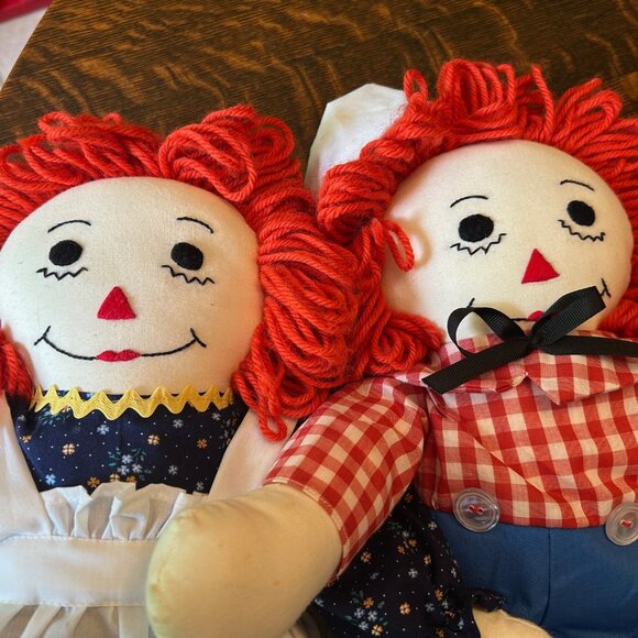 Adorable Vintage Handmade 20-inch RAGGEDY ANN & ANDY Dolls, in Perfect Condition - Picture 5 of 8
